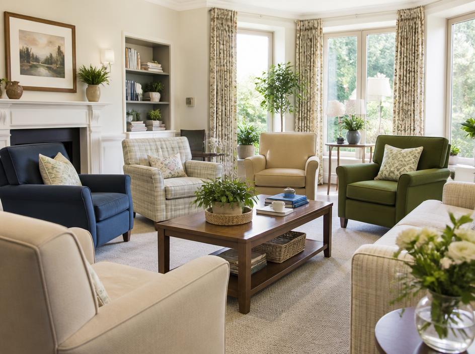 Bright and comfortable communal living room